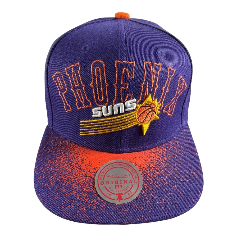Phoenix Suns Mitchell & Ness Hat Mens OSFA Purple NBA Spray Paint Snapback Cap